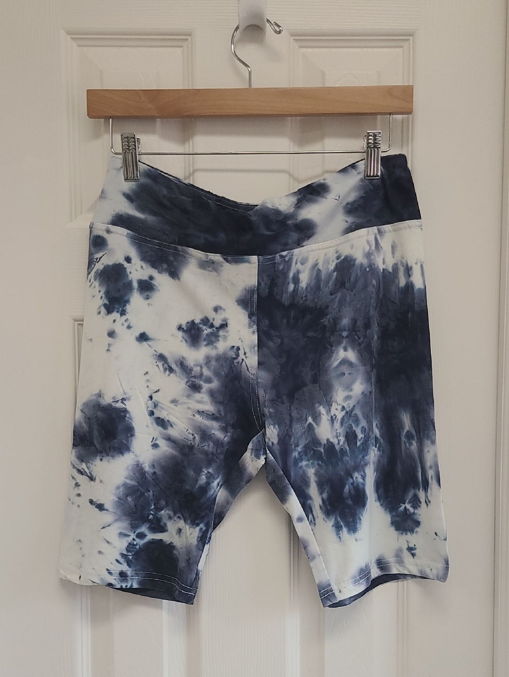 She and Sky Navy Tie-Dye Bike Shorts